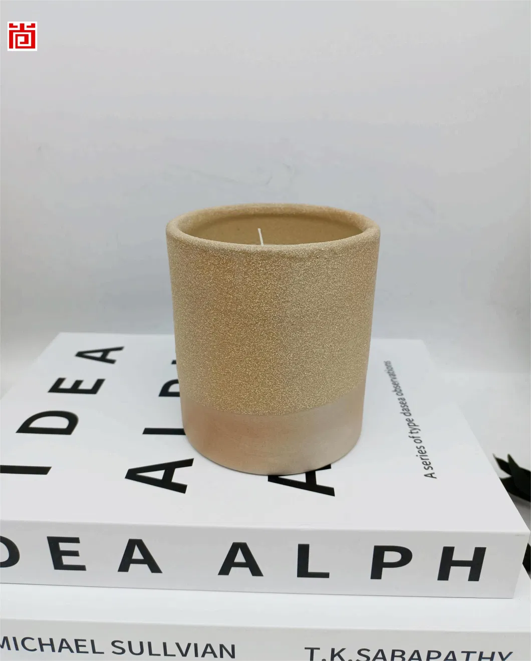 Cylinder Shape Two Color Gradient Ceramic Candle Holder