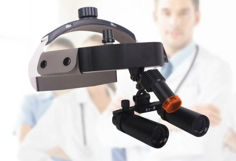 6.0X Dental Surgical Loupes Head Magnifying Glass with LED Light