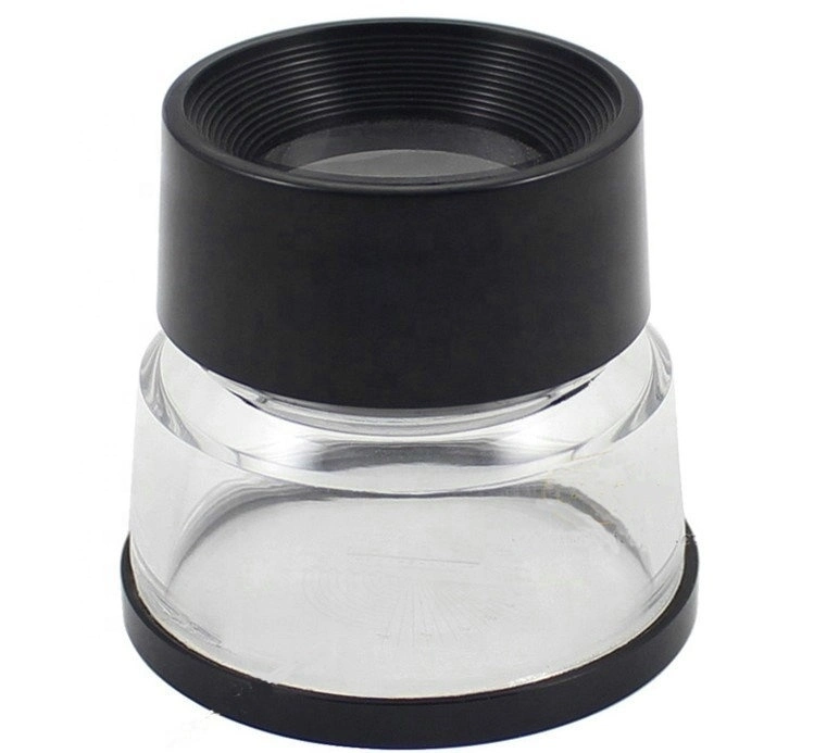 10X Mini Pocket Portable Cylinder Round Acrylic Plastic Stand Magnifying Loupe Magnifier