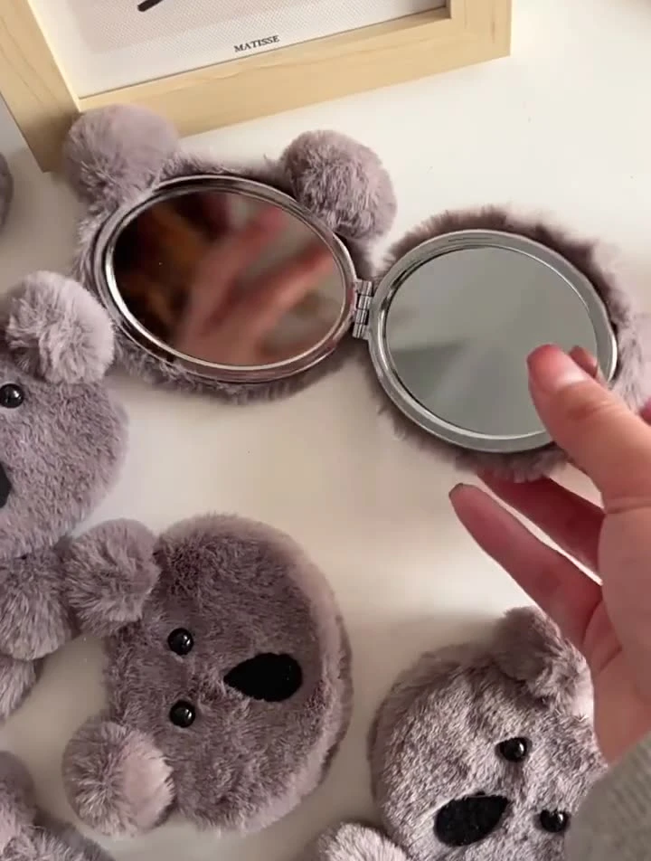 with Magnifying Glass Plush Sloth Folding Makeup Koala Beauty Mirror