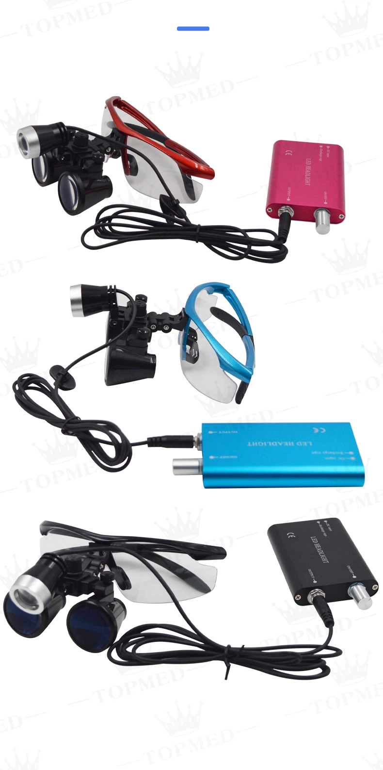 Dental Equipment Surgical Eye Loupes 2.5X Magnification with LED