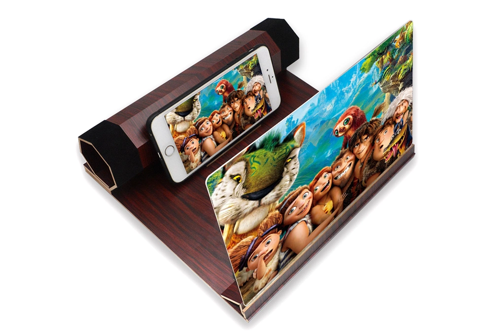 Portable Antique Wood Anti-Radiation Mobile Phone 3D Screen Magnifier Amplifier for iPhone Samsung Cellphone