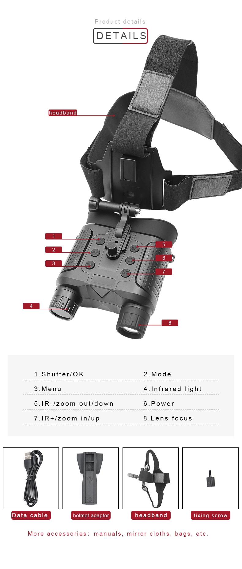 High Cost Performance IR Illuminator Built in Day &amp; Night Vision Telescope Digital Binocular