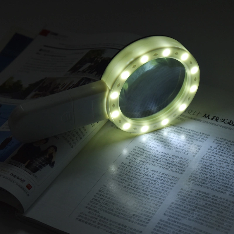 Handheld Magnifier with 12 LED Light 30X for Reading Jewelry Antique