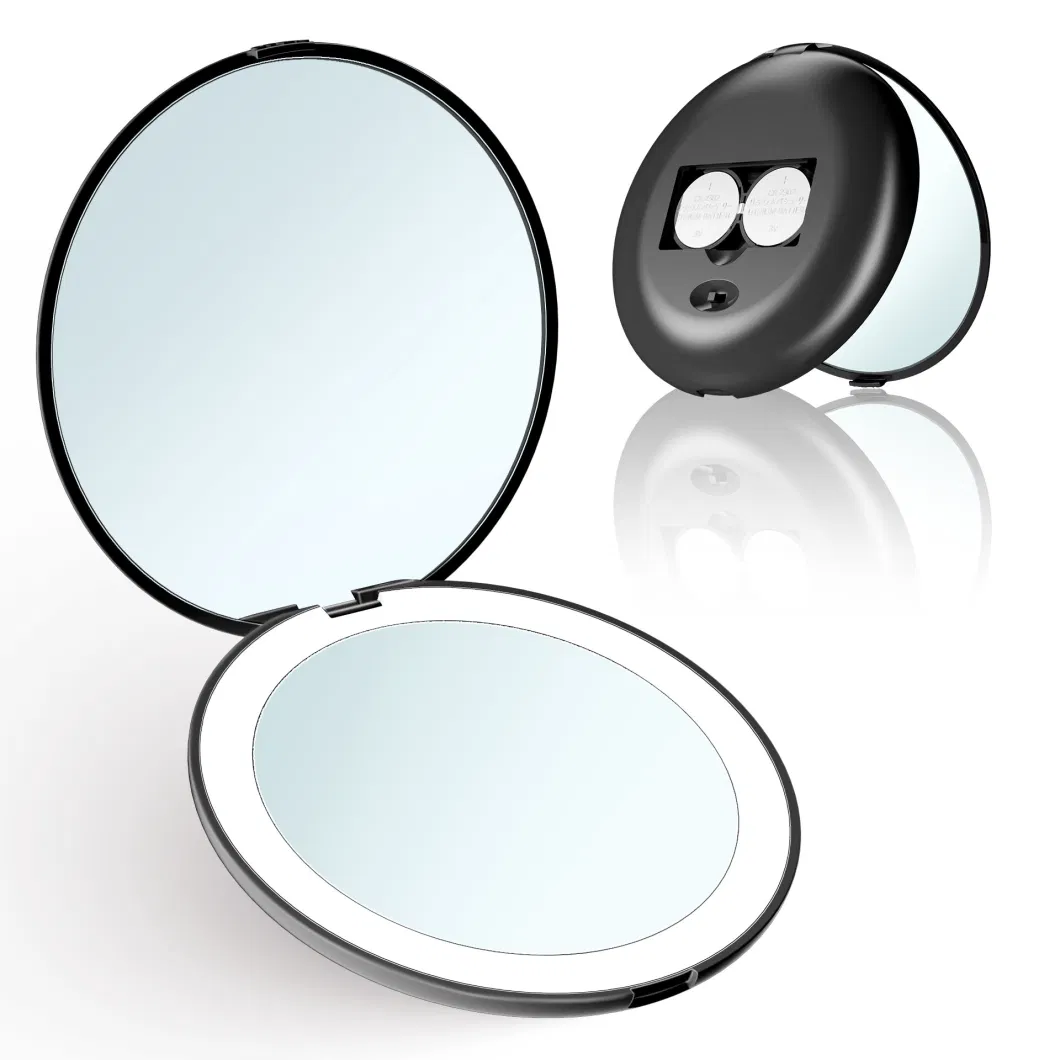 Pocket Compact Makeup Mirror Led Rechargeable Mini Travel Magnifying Portable Cosmetic Purse Mirror