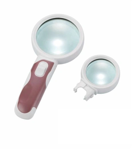 Interchangeable LED Magnifying Glass Magnifier 3X/10X Illuminated 2 Lens (BM-BG2003)