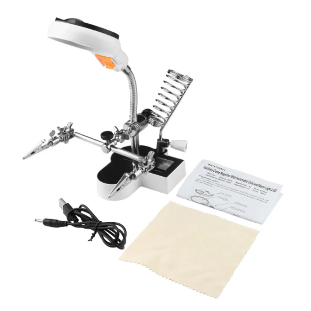Auxiliary Clamp Magnifier with Switchable Cold and Warm Light LED
