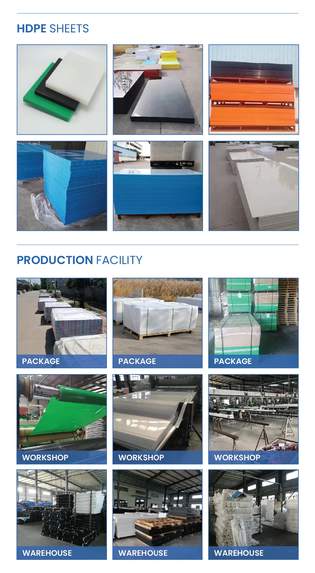 Ultra High Density Polyethylene Rod HDPE PE PP POM Polyethylene Sheet for Construction