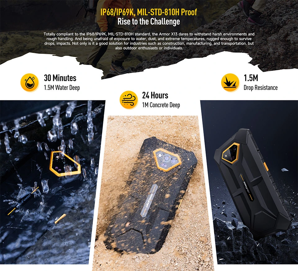 Wholesale 6GB RAM Global Version Smartphone Rugged 6.52 Inches 6320mAh Mobile Phones NFC Cellphone Ulefone X 13