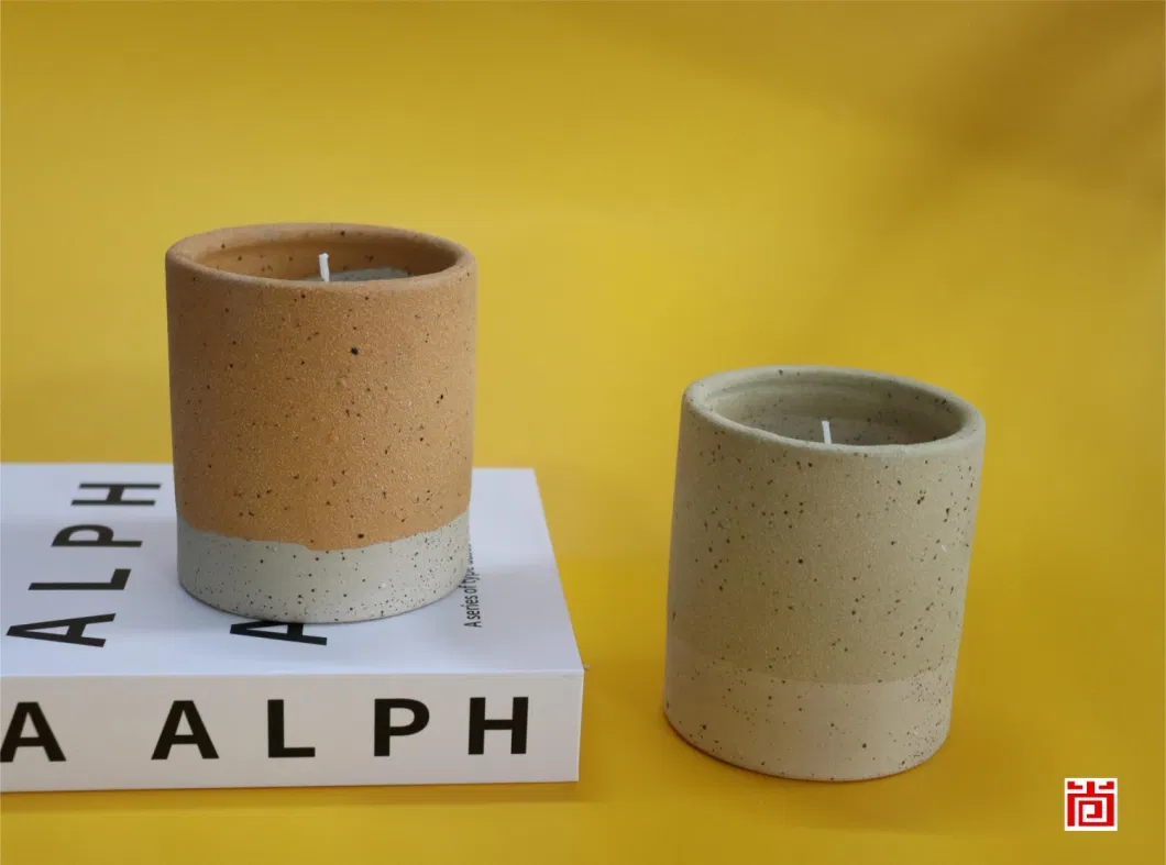 Two Light Yellow Gradient Fabulant Ceramic Candle Holder