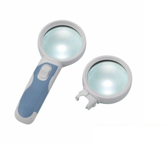 Interchangeable LED Magnifying Glass Magnifier 3X/6X Illuminated 2 Lens (BM-BG2004)