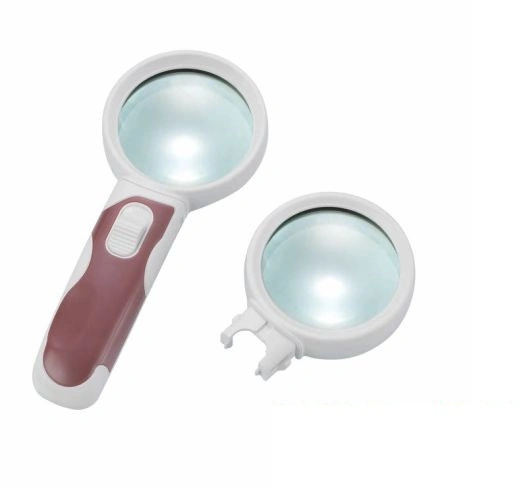 Interchangeable LED Magnifying Glass Magnifier 3X/6X Illuminated 2 Lens (BM-BG2004)