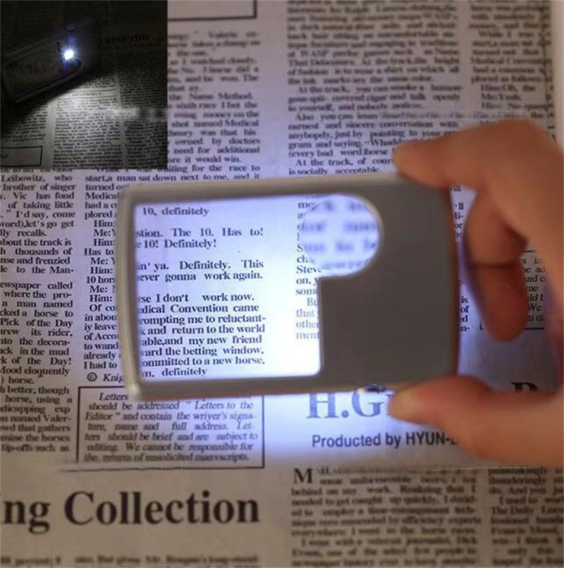 Portable 3X 6X LED Mini Square Credit Card Magnifying Glass