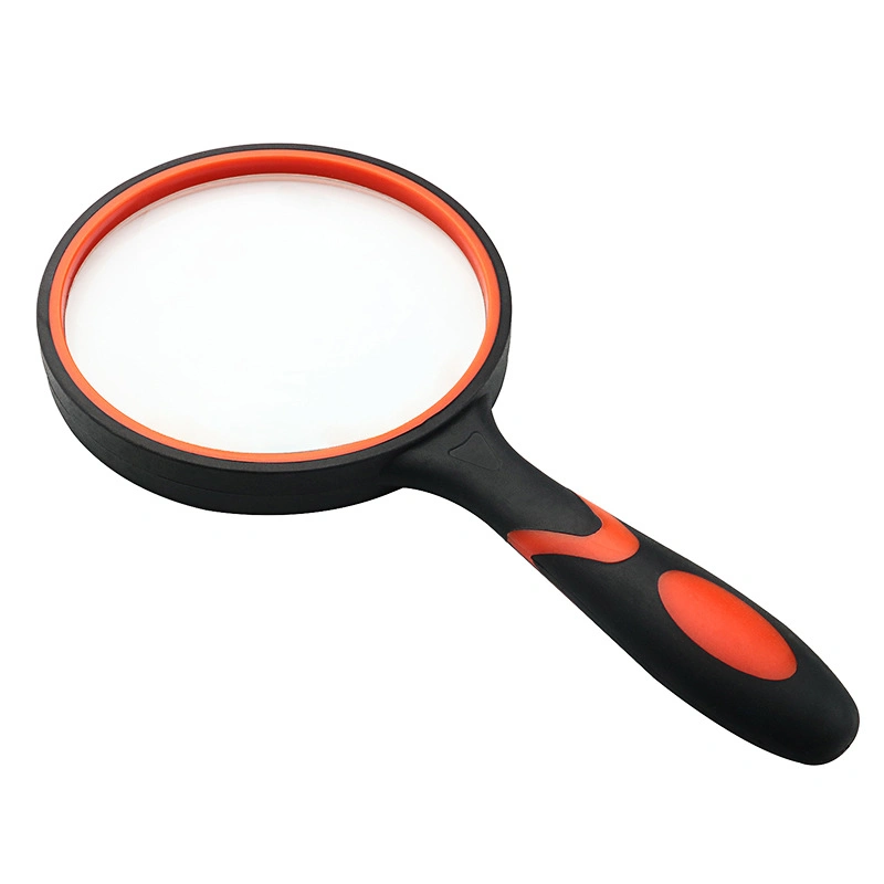 Dual Color Handheld Magnifying Glass, Rubber Handle, Portable Magnifying Glass