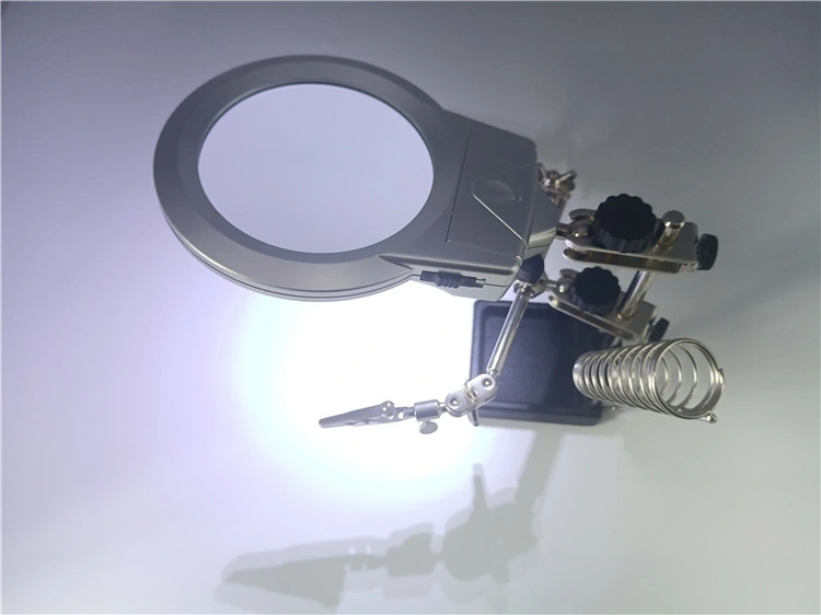6X10mm/2.5X90mm Auxiliary Clip Magnifier with LED Lamp