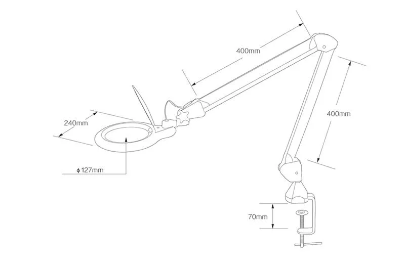 Pinch Magnifier Light Capacitive Touch with Dimmer Switch Magnifier Work Light