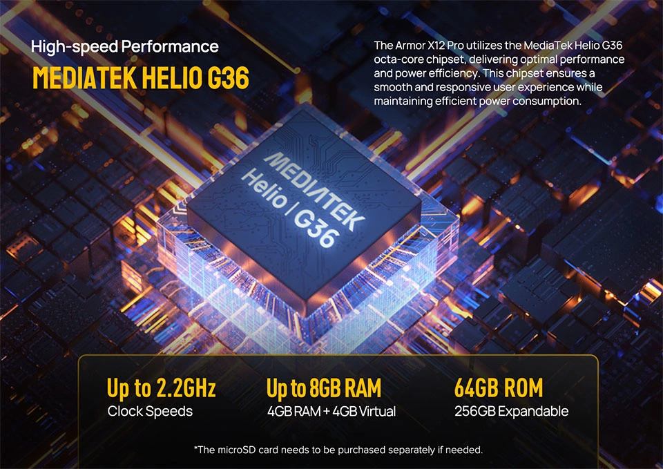 Global 4G Network Rugged Smartphone Octa Core Processor 4GB RAM+64GB ROM