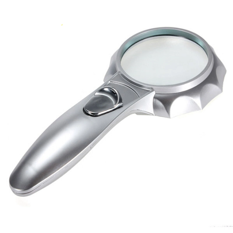 Bifocal Double Lens Handheld Illuminated Magnifier Umbrella-Type Multifunction Magnifying Glass Loupe LED Lights