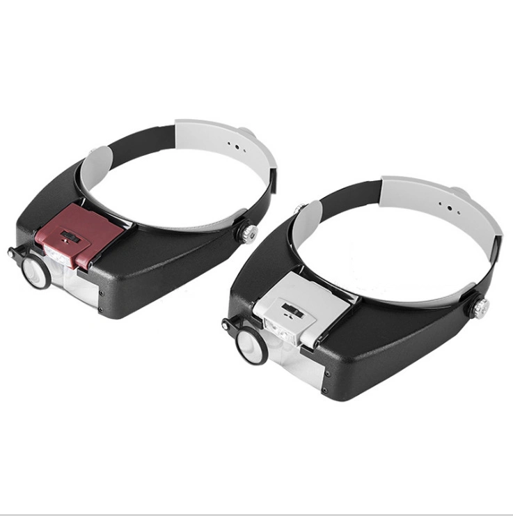 2LED Light Head Magnifier with One Additional Small Lenses