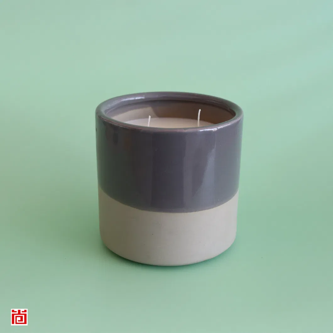 Double Core Ceramic Votive Candle Holder in Dark Color