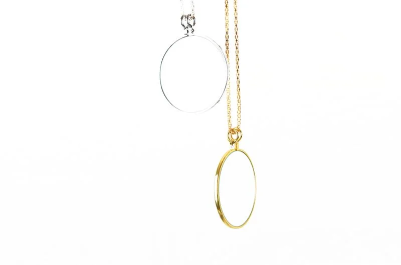 Pendant Full Metal Pendant Chain Enlarged Mirror Glass Lens Exquisite Necklace Magnifying Glass as Small Gifts