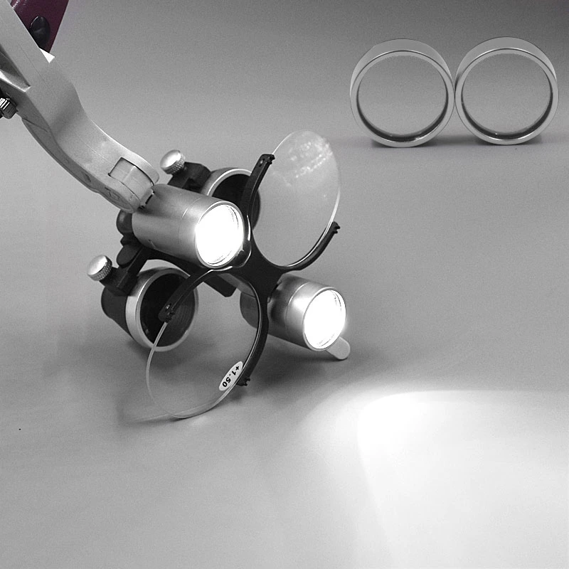 Dental Binocular Loupe 2.5X/3.5X Headband Ajustable 5W LED Headlight Surgical Headlamp Dentistry Binocular Magnifier