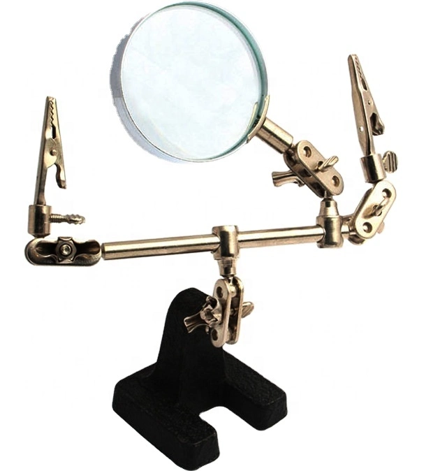 Desktop Welding Magnifying Glass with Adjustable Helping Hand Auxiliary Clips