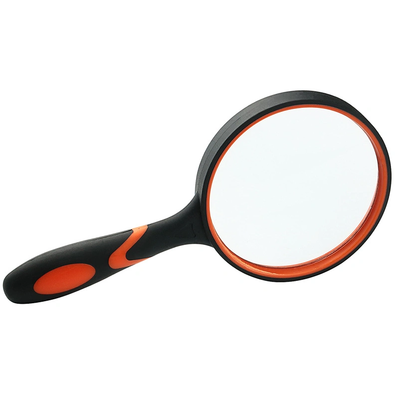 Dual Color Handheld Magnifying Glass, Rubber Handle, Portable Magnifying Glass