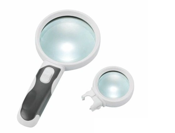 Interchangeable 2.5X/10X Handheld Magnifier 2 LED Magnifying Glass (BM-BG2010)