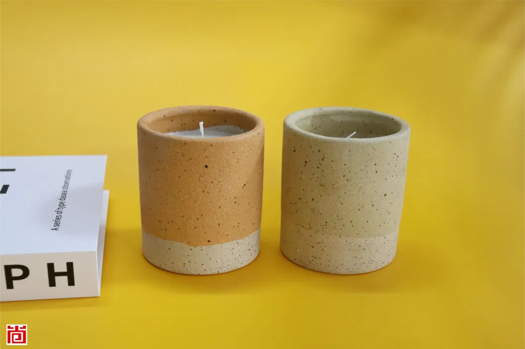 Two Light Yellow Gradient Fabulant Ceramic Candle Holder