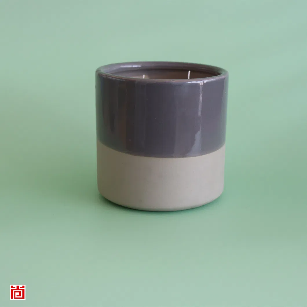 Double Core Ceramic Votive Candle Holder in Dark Color