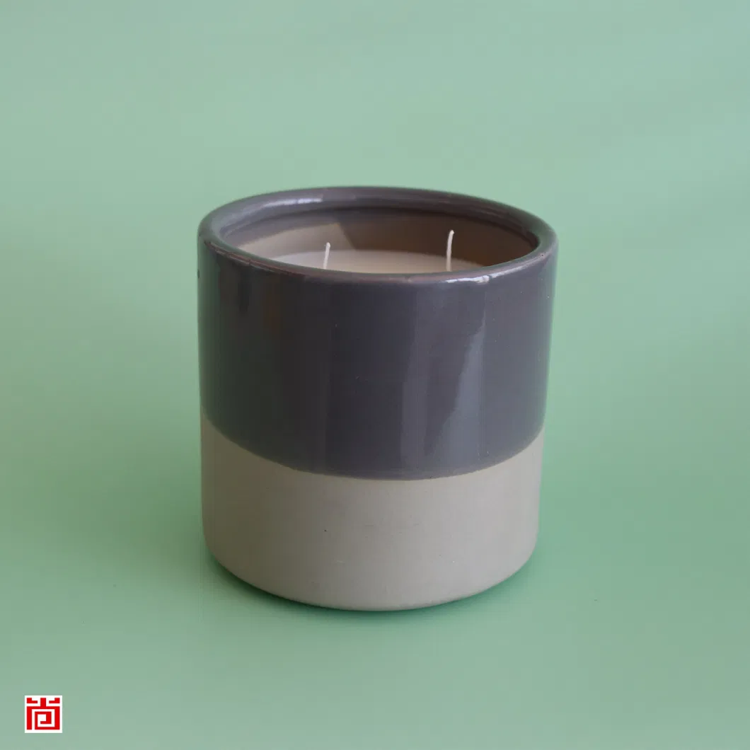 Double Core Ceramic Votive Candle Holder in Dark Color
