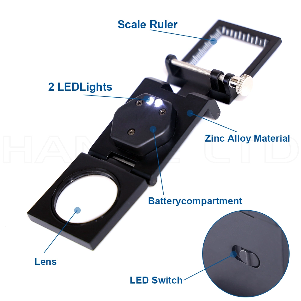 LED-Illuminated Magnifying Glass 10X for Screen Printing