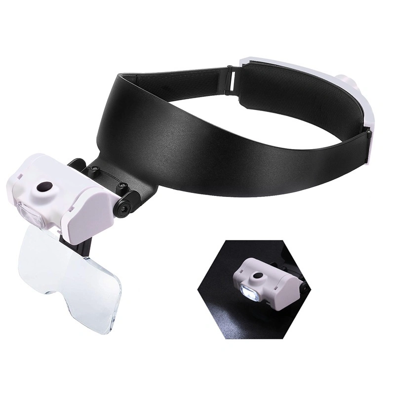 High-Power LED Headband Magnifier Helmet Magnifying Glass with LED Light