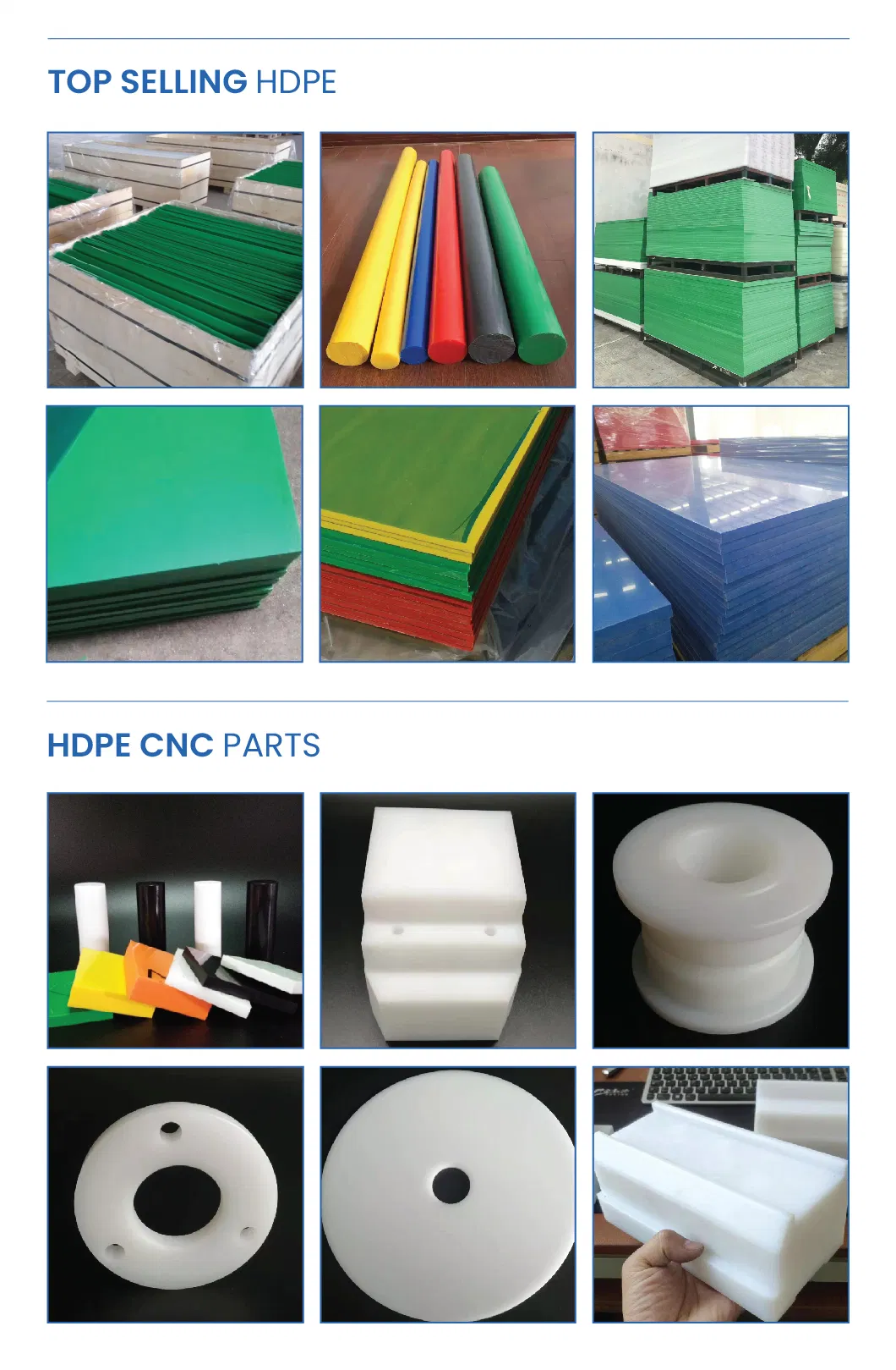 Ultra High Density Polyethylene Rod HDPE PE PP POM Polyethylene Sheet for Construction