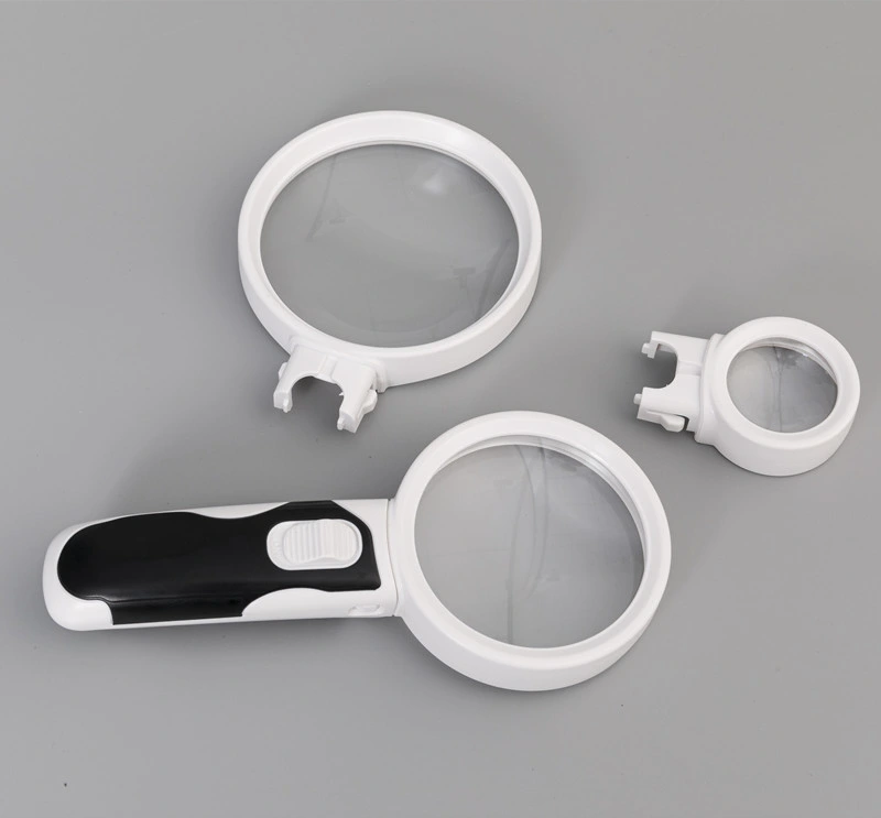 Manufacturer Supplier 2021 New Handhandle High-Power Reading Magnifying Glass with LED Lamp