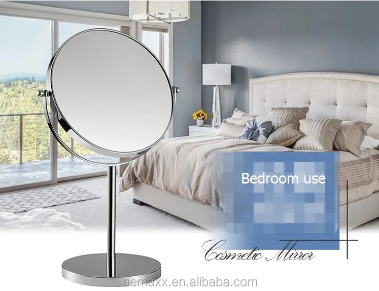 High Quality Double-Sided Stainless Steel Cosmetic Mirror with Magnifying Function