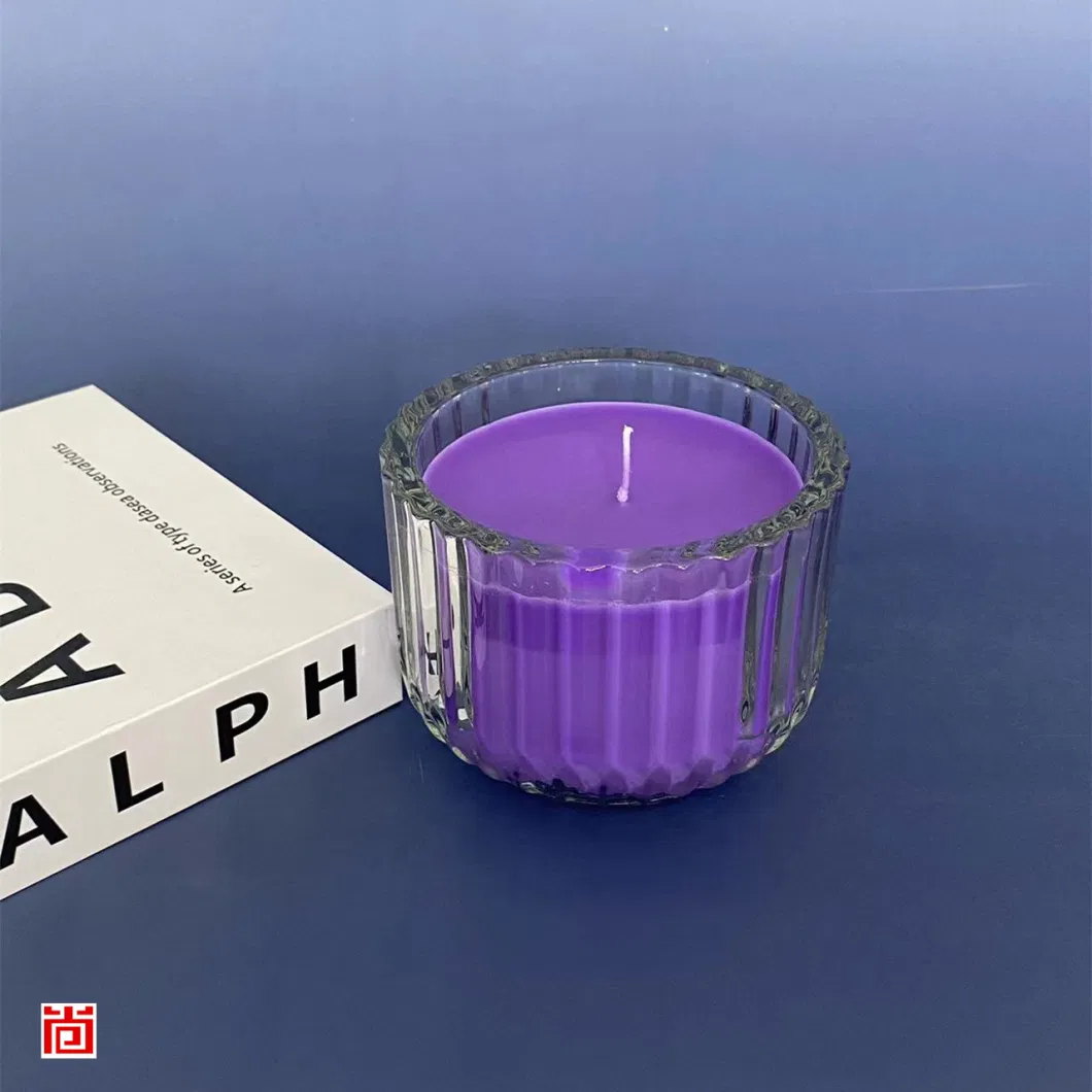 Marvellous Popular Glass Candle Holder with Stripes for Decor