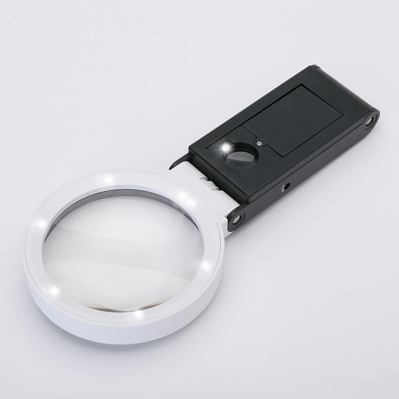 New Handheld Magnifier AC/DC Interchangeable with Multifunction LED Magnifying Glass 3.5X-25X