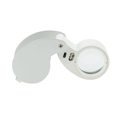 LED Gioielli pieghevoli lente d′ingrandimento Lega di alluminio plastica acrilica ottica Lente di ingrandimento