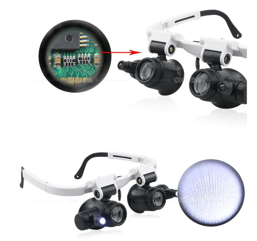 Eyeglasses Type Clock Repair Magnifier with LED 25X- 9892h-1