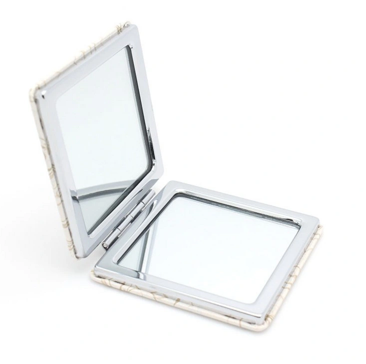 PU Square Pocket Mirror Personalized Folding Magnifying Makeup Mirror