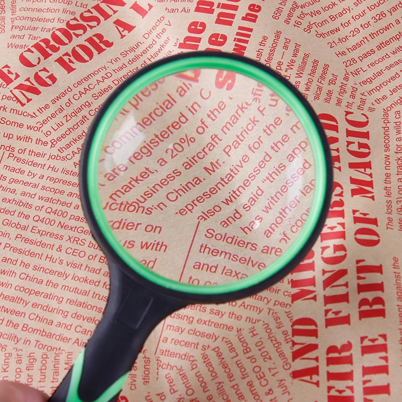 75mm Anti-Skid 10 Times Rubber Reading Magnifying Glass for Supermarket