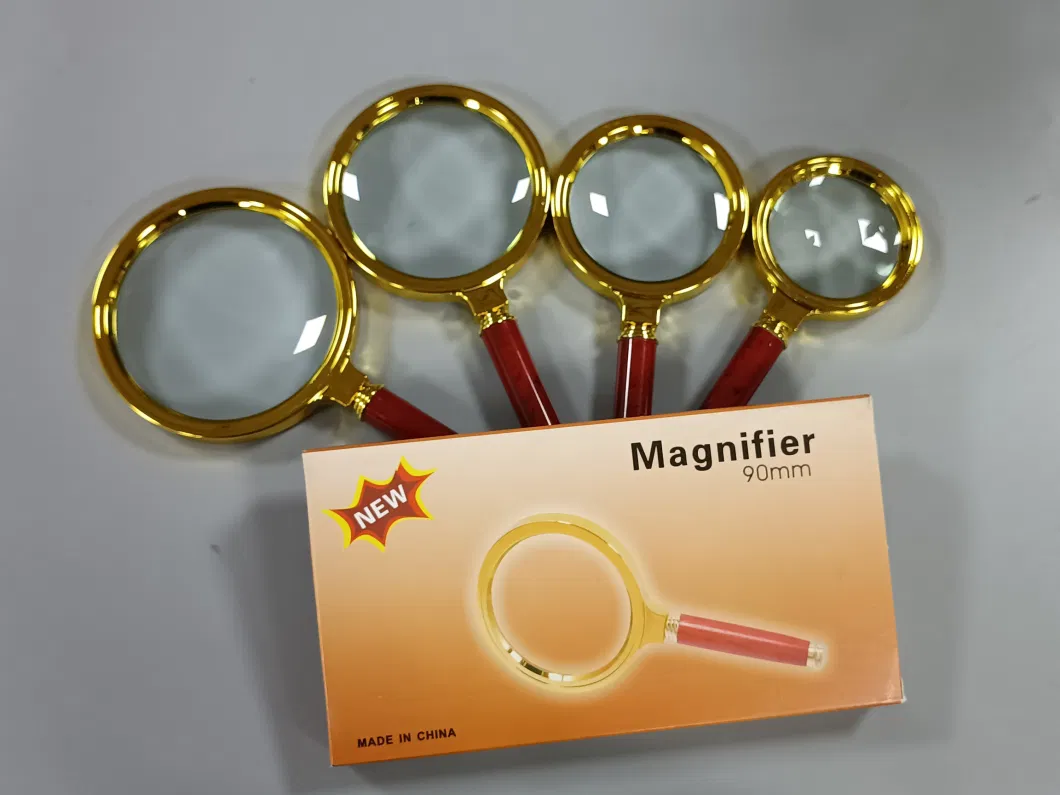 High Power 7X Reading Hand-Held Wooden Handle Magnifying Glass