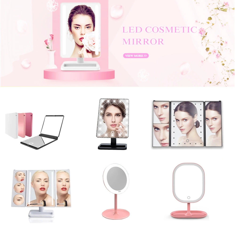 LED Bulbs Magnifying Vanity Table Touch Control Hollywood Celebrity Makeup Mirror with Phone Stand Rectangle