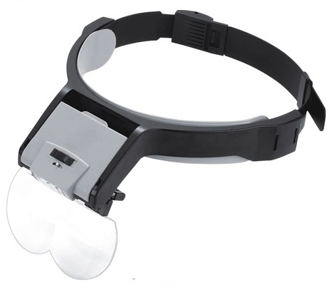 LED Head Magnifier Headband Visor Lens Angle Adjustable (BM-MG5004)