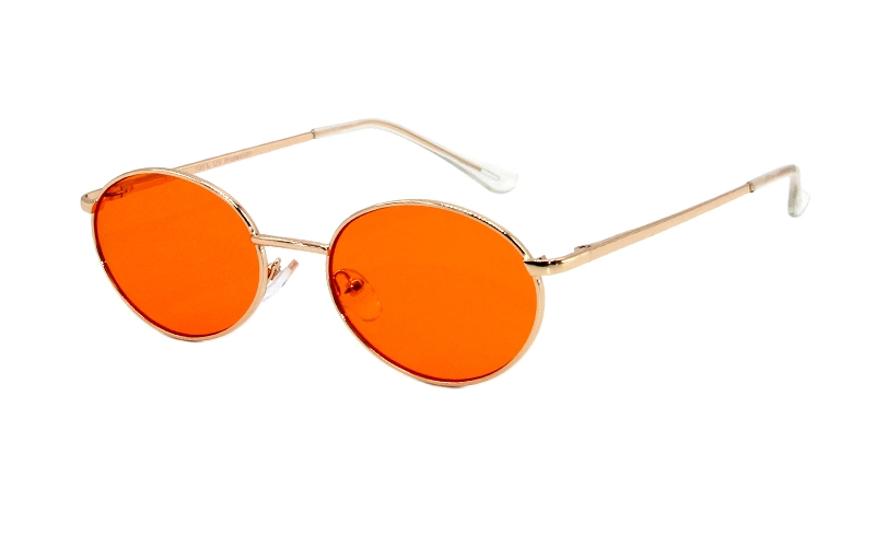 Trendy Metal Decor Rimless Diamond Lens Shape Wide Frame Metal Sunglasses