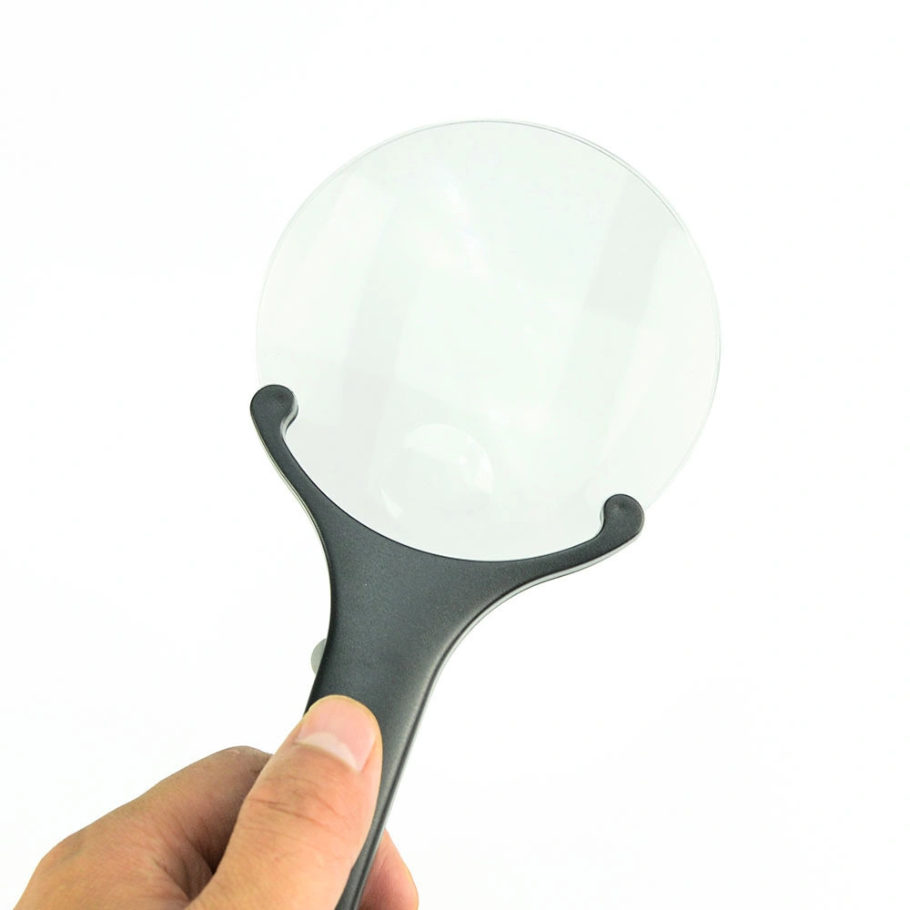 Straight Shank Handheld Magnifier Frame-Less Loupe with LED Light Magnifying Glass