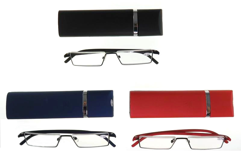 2018 Half Rime Metal Reading Glasses with Case
