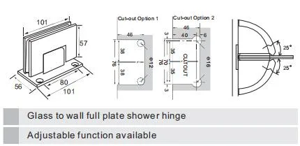 90 135 180 Degree Stainless Steel Pivot Interior Bifold Casement Wall Bathroom Shower Glass Door Hinges